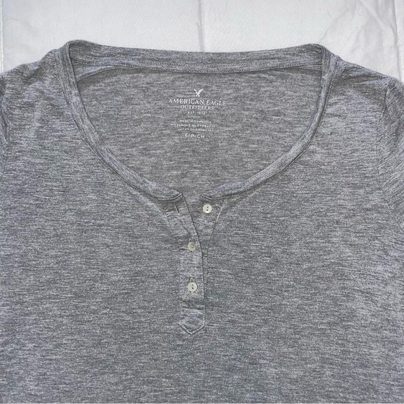 American Eagle Quarter Button Up Long Sleeve Shirt | Colour: Gray | Size: Small - Picture 3 of 5